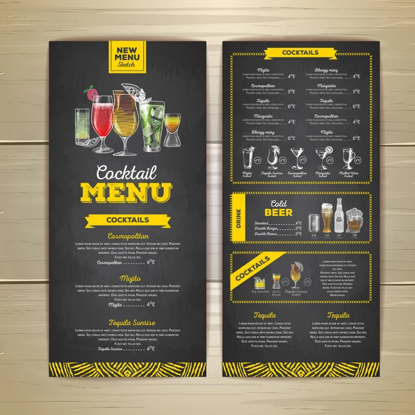 Aquarel cocktails menu ontwerp — Stockvector