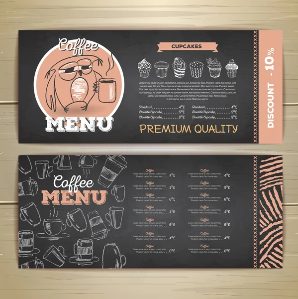 Vintage tebeşir çizim kahve menü tasarımı. 