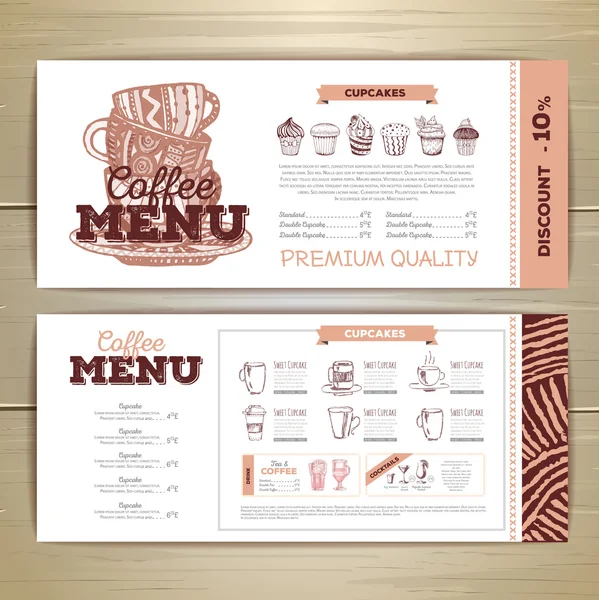 Vintage coffee menu design. — Stock Vector