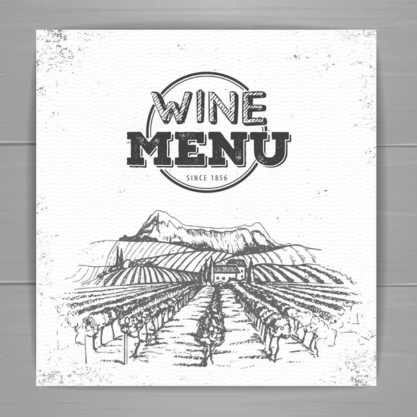 Diseño de menú de vino vintage. Plantilla documento — Archivo Imágenes Vectoriales
