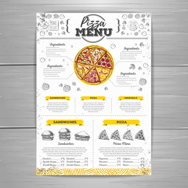 Vintage fast food menu design — Stock Vector