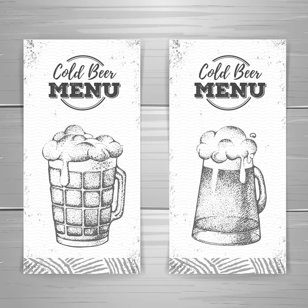 Vintage bier menu ontwerp. — Stockvector