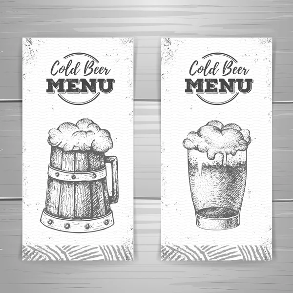 Design de menu bière vintage . — Image vectorielle