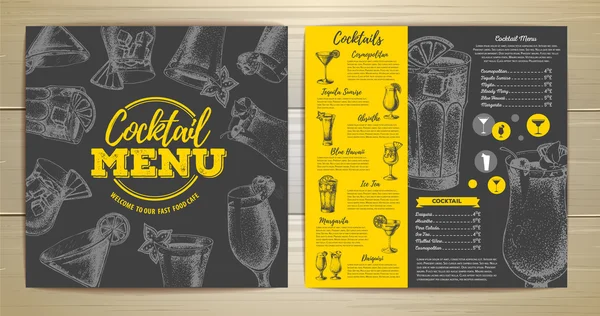 Vintage cocktail menu design — Stock Vector