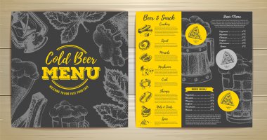 Vintage soğuk bira menü tasarımı