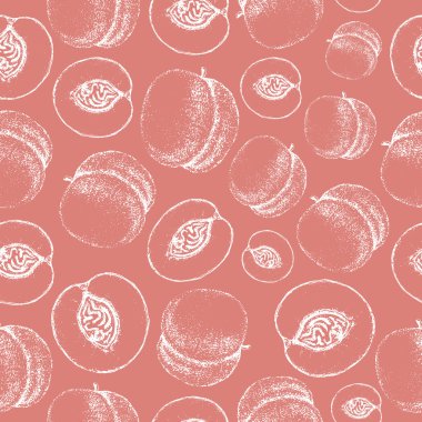 Kusursuz şeftali deseni. Taze meyve eskizi arka planı