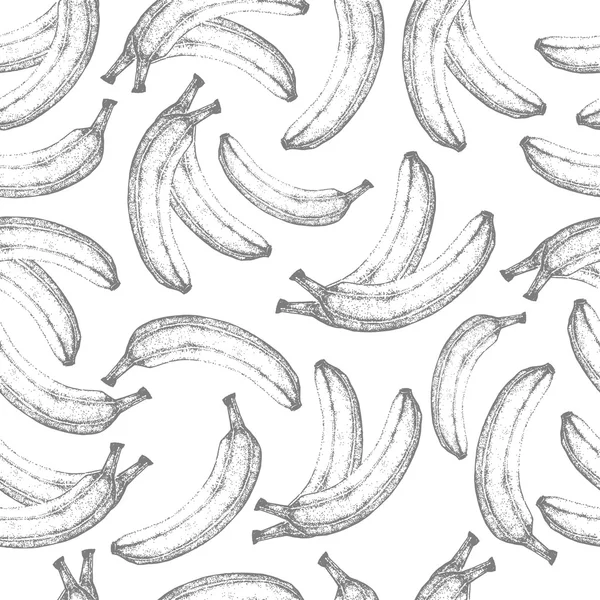 Padrão de banana sem costura. Frutas frescas esboço fundo —  Vetores de Stock