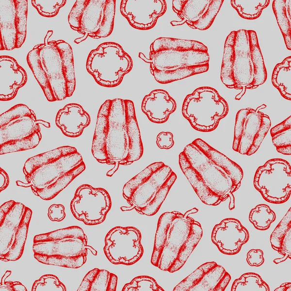 Patrón de pimienta inconsútil. Antecedentes del boceto vegetal — Archivo Imágenes Vectoriales