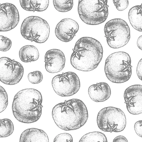 Patrón de tomate sin costura. Antecedentes del boceto vegetal — Archivo Imágenes Vectoriales