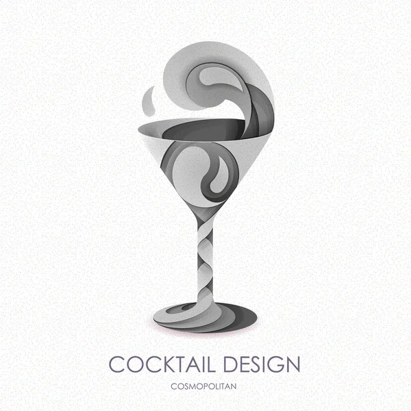 3D cocktail design.Vector icon — Stock Vector