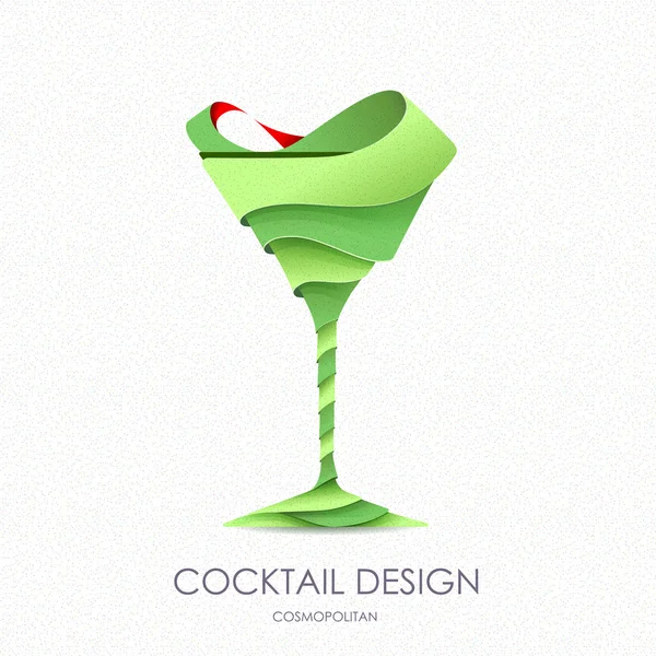 Design cocktail 3D.Icona vettoriale — Vettoriale Stock