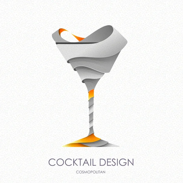 3D ontwerp van het cocktail. Vector-pictogram — Stockvector