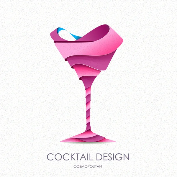 3D Cocktail design.Vektor-Symbol — Stockvektor