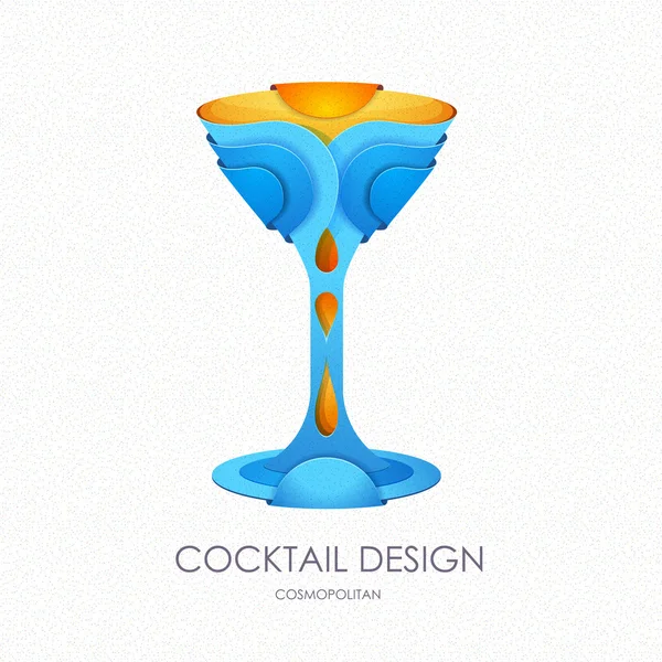 Diseño de cóctel 3D. Icono de vector — Archivo Imágenes Vectoriales
