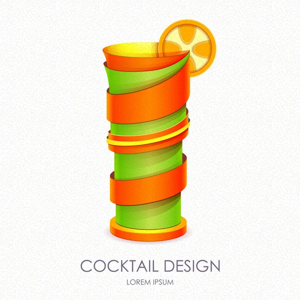 3D Cocktail Design. Vektorsymbol — Stockvektor