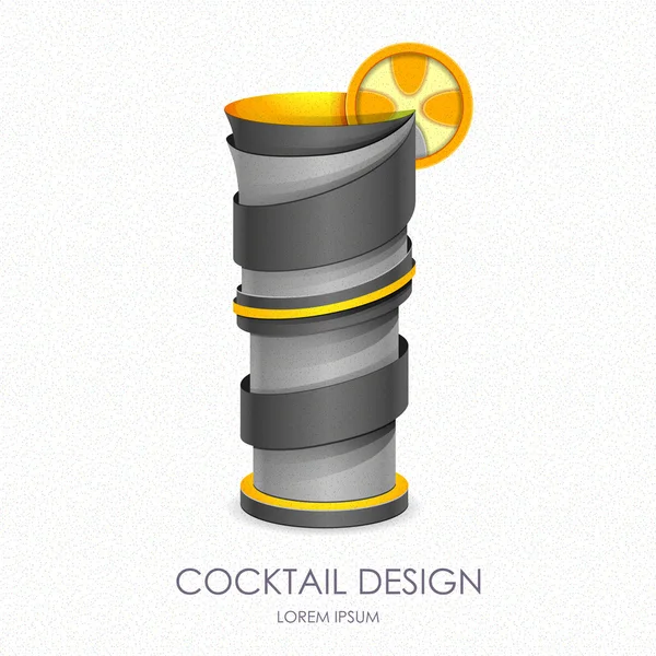 Diseño de cóctel 3D. Icono del vector — Archivo Imágenes Vectoriales