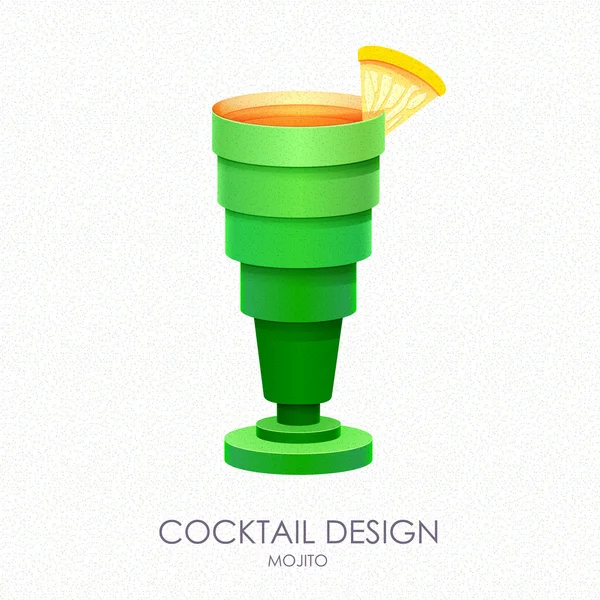 Design de coquetel 3D. Ícone vetorial — Vetor de Stock