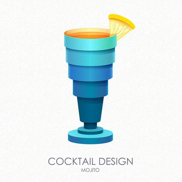 3D Cocktail Design. Vektorsymbol — Stockvektor