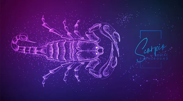 Neon Modern Vätska Bakgrund Med Astrologi Scorpio Zodiac Tecken Vektorillustration — Stock vektor