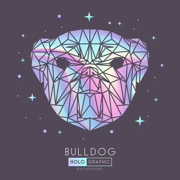 Abstrakte Polygonale Tirangle Tier Hund Holographische Hundekopf Illustration — Stockvektor