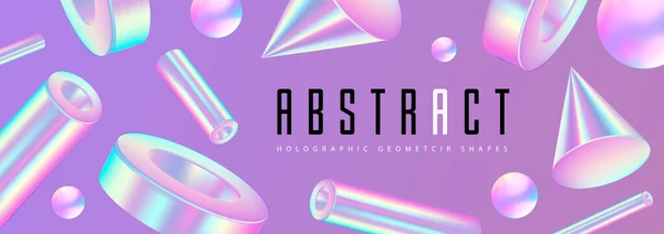 Abstract Background Holographic Geometric Shapes Modern Design Vector Illustration — Archivo Imágenes Vectoriales