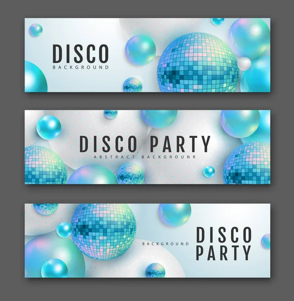 Abstracte Achtergrond Met Holografische Blauwe Bollen Discoballen Disco Bal Achtergrond — Stockvector