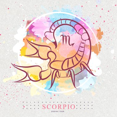 Astroloji burcuyla modern büyü kartı. Akrep burcu. Akrep logosu tasarımı
