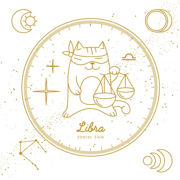 Magia Moderna Cartão Bruxaria Com Signo Zodíaco Astrologia Libra Signo —  Vetores de Stock