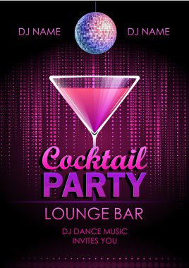 disko arka plan. kokteyl parti afişi