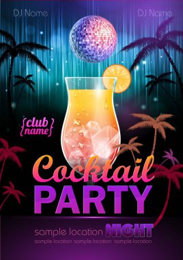disko arka plan. kokteyl parti afişi