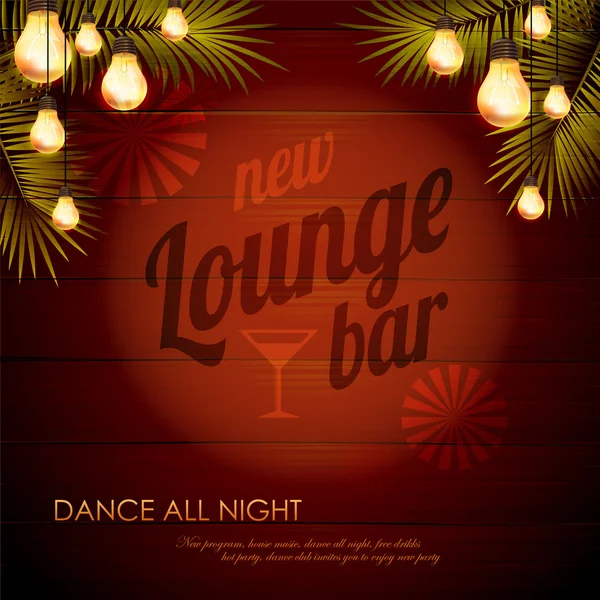 Vintage poster. Lounge club — Stock Vector