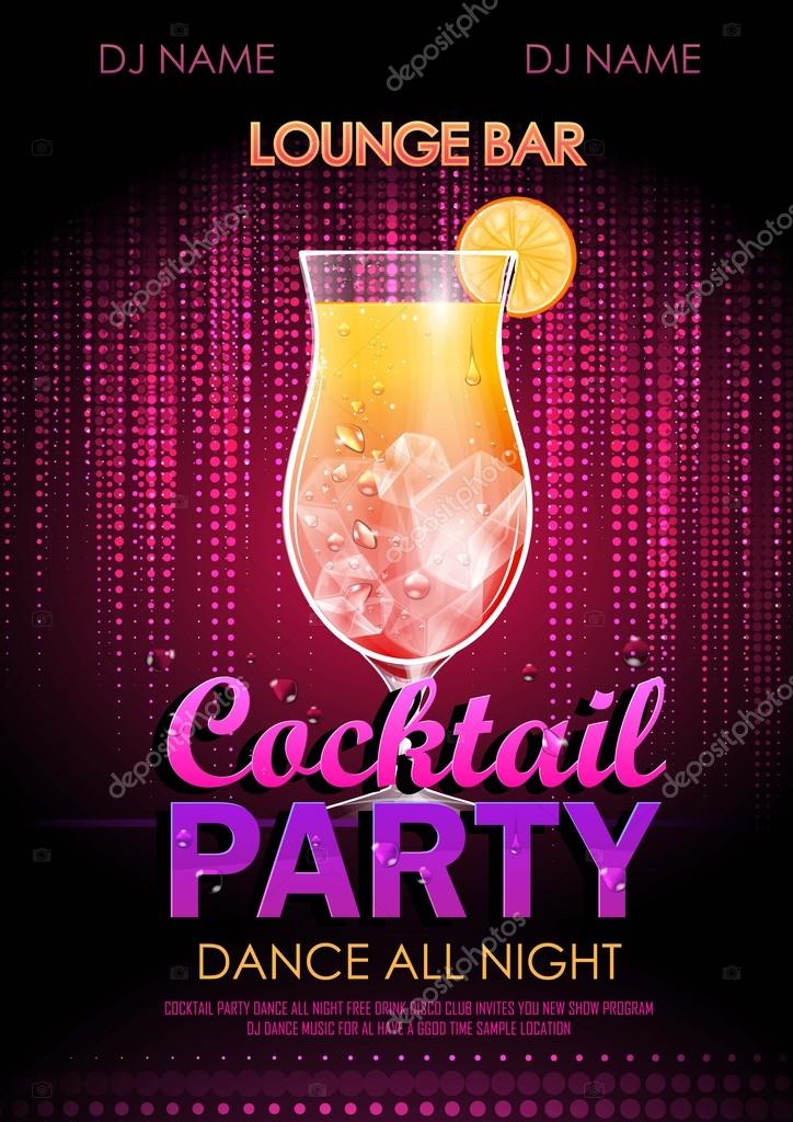 Disco background. Cocktail party poster Stock Vector Image by ©annbozshko  #51866765