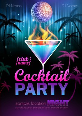 disko arka plan. kokteyl parti afişi