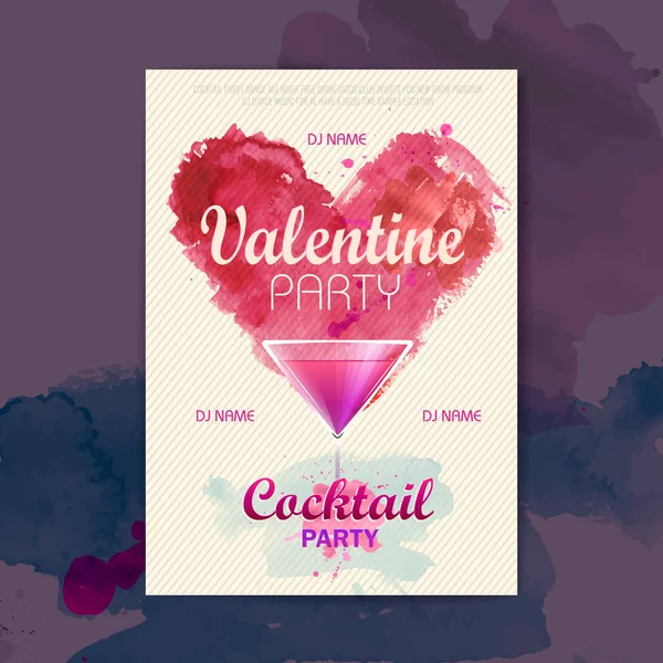 Cartaz da discoteca Valentine. Fundo dos namorados — Vetor de Stock