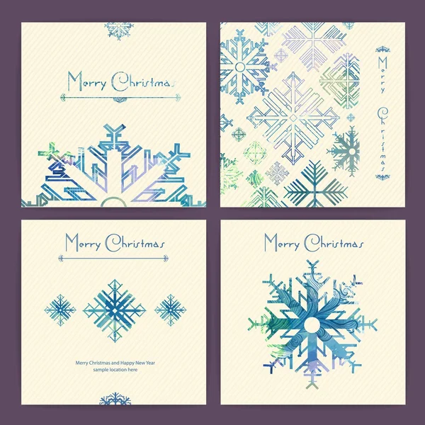 Conjunto de tarjetas navideñas — Vector de stock