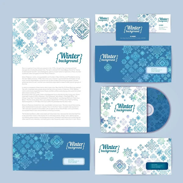 Invierno identidad corporativa — Vector de stock