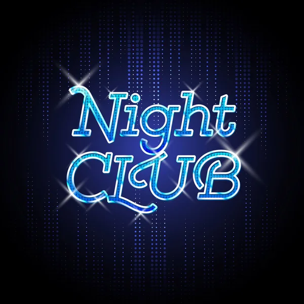 Signo de neón. Club nocturno — Vector de stock