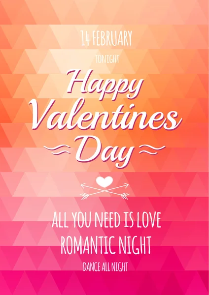 Fondo triángulo de San Valentín. Cartel discográfico — Vector de stock