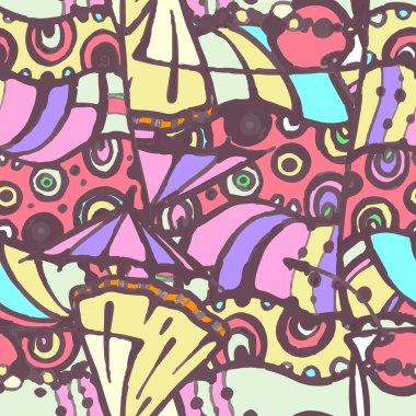 Dikişsiz dekoratif kokteyl desen