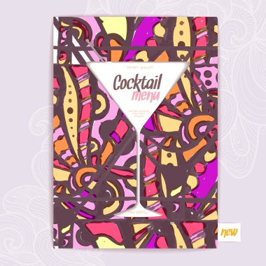 kokteyl ile dekoratif card menüsü