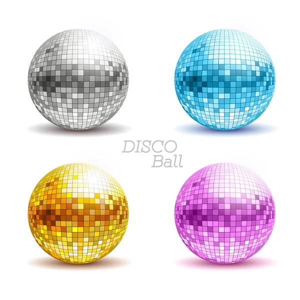 Set von Discokugeln. Disco-Hintergrund — Stockvektor