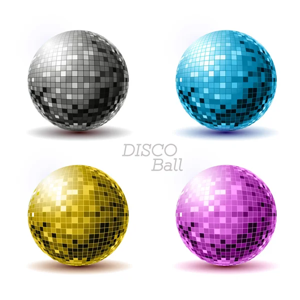 Set von Discokugeln. Disco-Hintergrund — Stockvektor