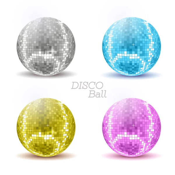 Set van disco ballls. Disco achtergrond — Stockvector