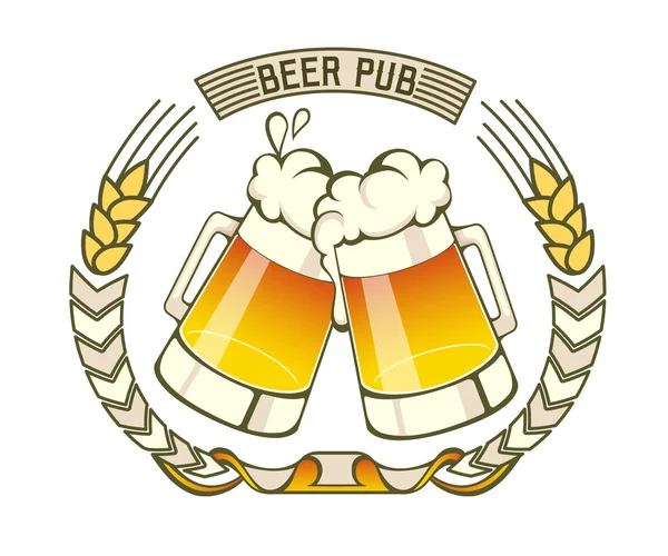 Retro-Etikett von Bier oder Brauerei — Stockvektor
