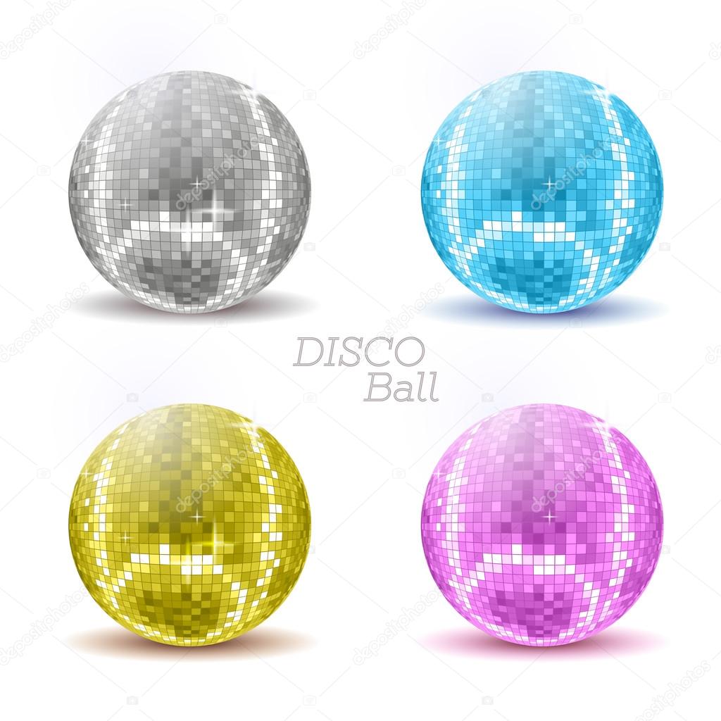 Set of disco ballls. Disco background