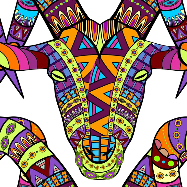 装飾的なヤギのシームレスなパターン装飾的な背景 — ストックベクタ