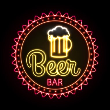 Neon işareti. Bira bar