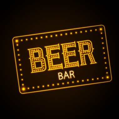 Neon işareti. Bira bar