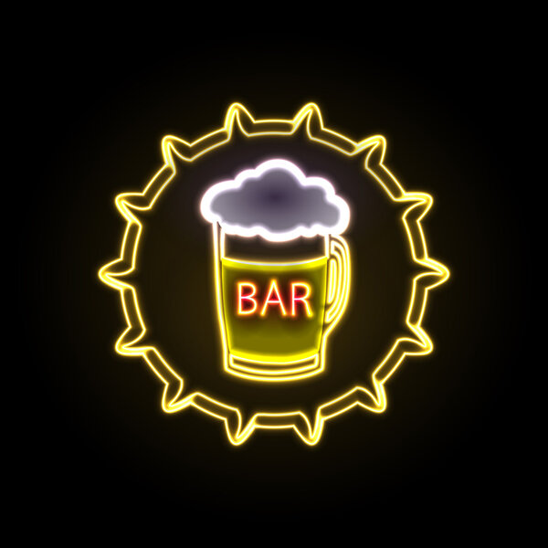 Neon sign. Beer bar