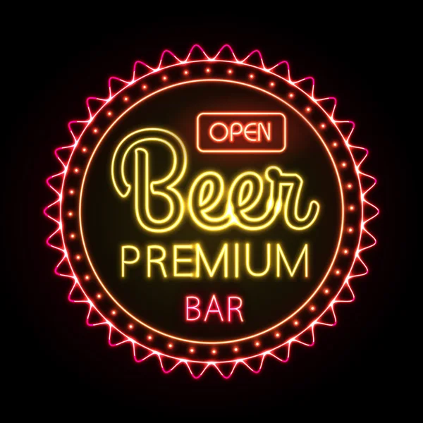 Un néon. Bar à bière — Image vectorielle